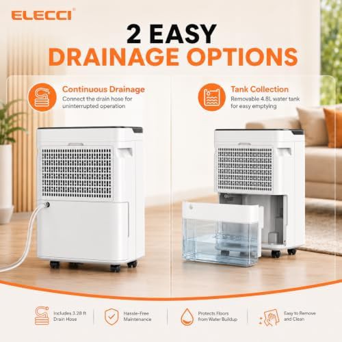 Large capacity basement 80 pint dehumidifier — photo 4