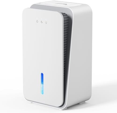 White compact dehumidifier 1000 sq ft