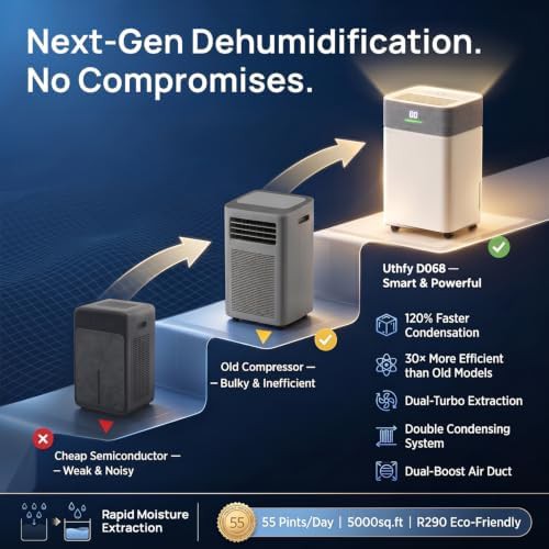 Large 50 pint smart compressor dehumidifier — photo 4