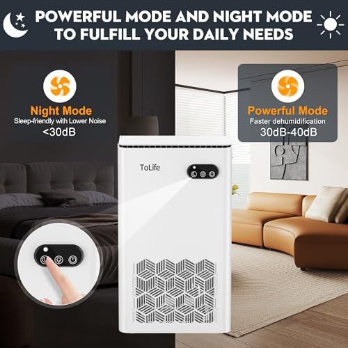 Ultra quiet white dehumidifier for bedrooms — photo 4