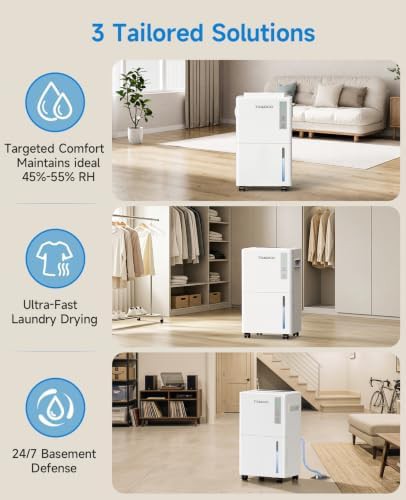 Trazico 21 pint basement dehumidifier with hose — photo 4