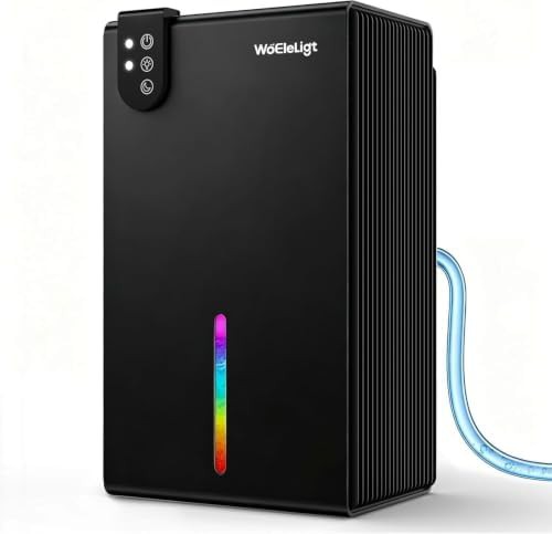 WoEleLigt mini black home dehumidifier with hose
