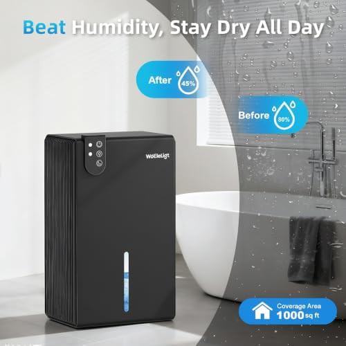 WoEleLigt mini black home dehumidifier with hose — photo 4