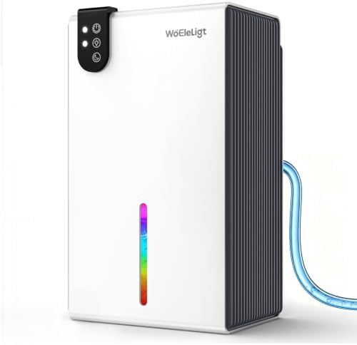 WoEleLigt mini white home dehumidifier with lights