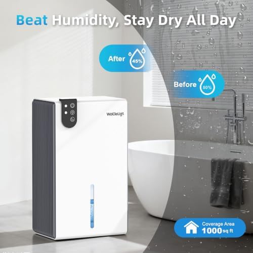 WoEleLigt mini white home dehumidifier with lights — photo 4