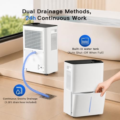 Smart compressor dehumidifier with drain hose — photo 3