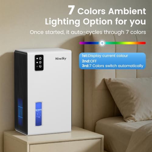 White quiet bedroom dehumidifier 95 oz — photo 5