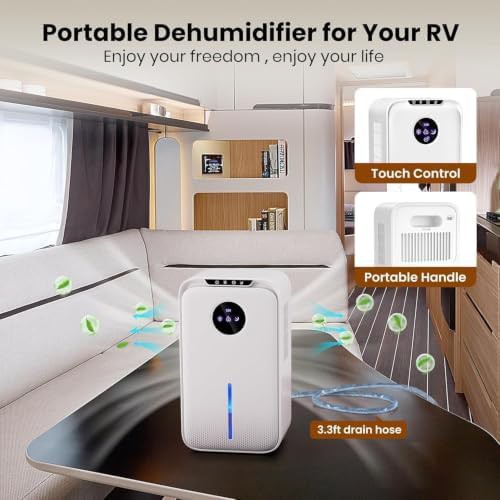 Quiet dehumidifier with drain hose and timer — photo 4